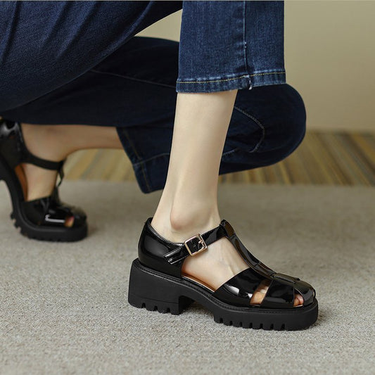 Women’s Casual Ankle-Strap Buckle Shoes – Comfortable Everyday Flats | ROHBA™