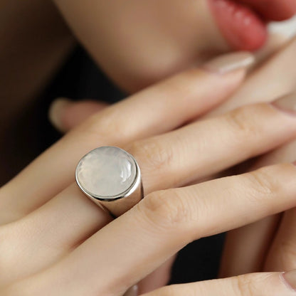 Lychee Jelly Round Ring Female Light Luxury High Sense