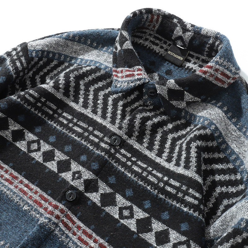 Retro Streetwear Ethnic Style Loose Shirt – Trendy Casual Unisex Top