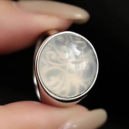 Lychee Jelly Round Ring Female Light Luxury High Sense