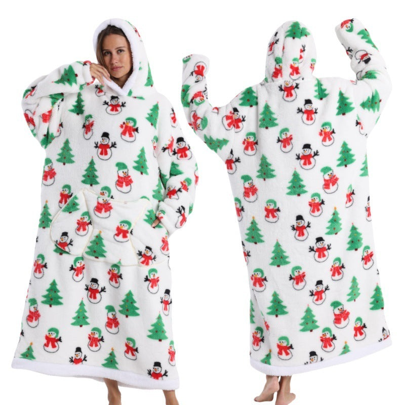 Oversized Warm Blanket Hoodie – Thickened Winter Wearable Blanket for Men & Women