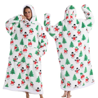 Oversized Warm Blanket Hoodie – Thickened Winter Wearable Blanket for Men & Women
