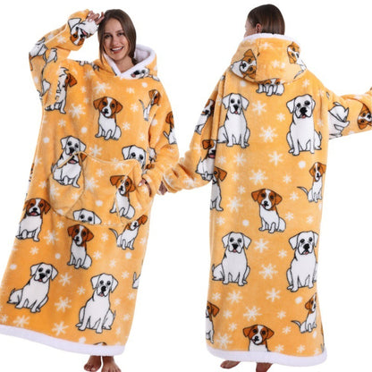 Oversized Warm Blanket Hoodie – Thickened Winter Wearable Blanket for Men & Women
