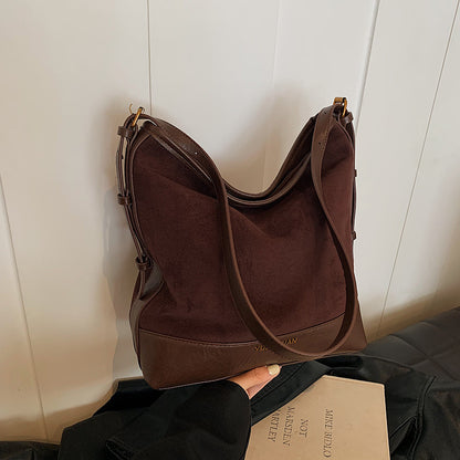 Casual Retro Suede Large Capacity Bag Women's All-match