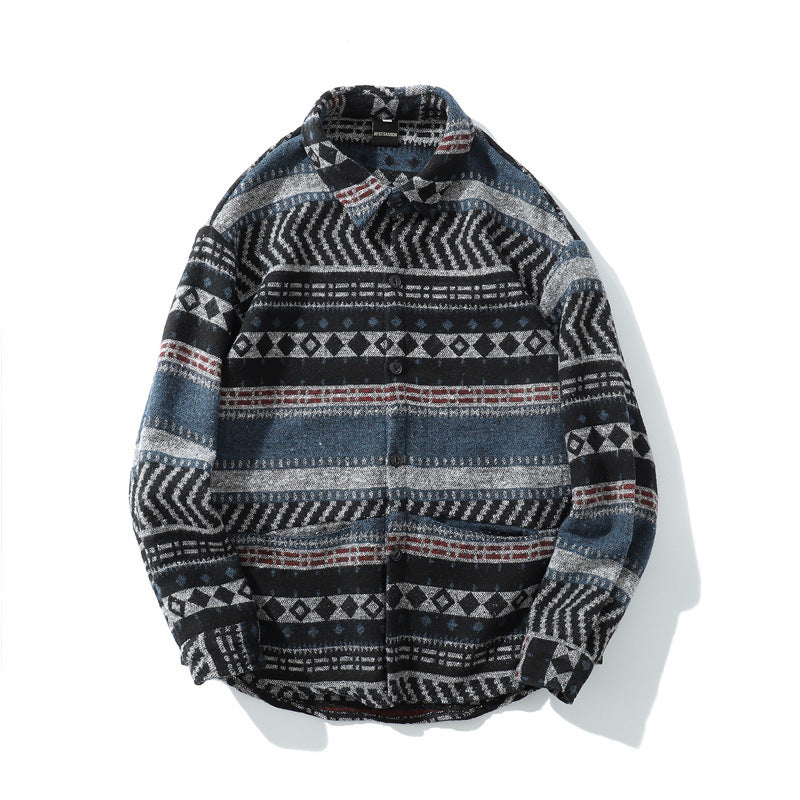 Retro Streetwear Ethnic Style Loose Shirt – Trendy Casual Unisex Top