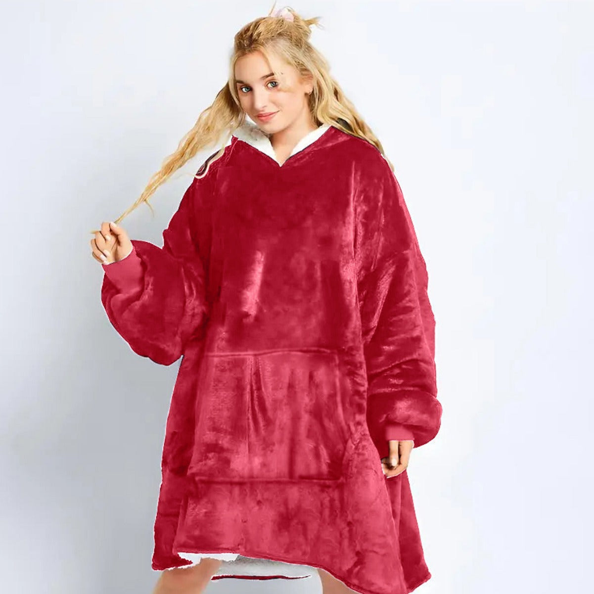 Huggle Hoodie Pajamas – Ultra-Soft Flannel Blanket Hoodie for Cold Weather