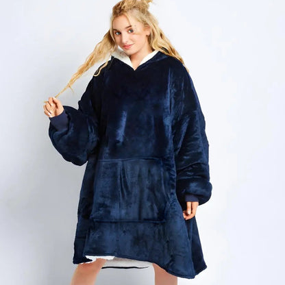 Huggle Hoodie Pajamas – Ultra-Soft Flannel Blanket Hoodie for Cold Weather