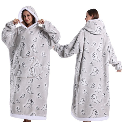 Oversized Warm Blanket Hoodie – Thickened Winter Wearable Blanket for Men & Women