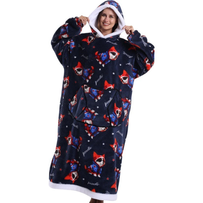 Oversized Warm Blanket Hoodie – Thickened Winter Wearable Blanket for Men & Women