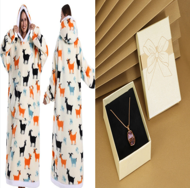 Oversized Warm Blanket Hoodie – Thickened Winter Wearable Blanket for Men & Women