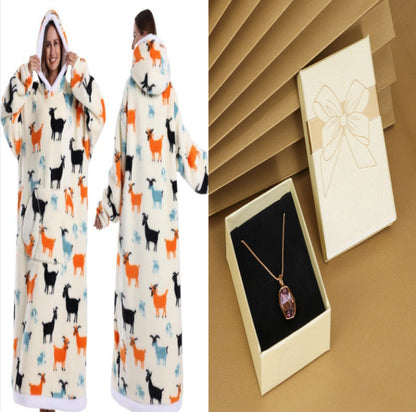 Oversized Warm Blanket Hoodie – Thickened Winter Wearable Blanket for Men & Women