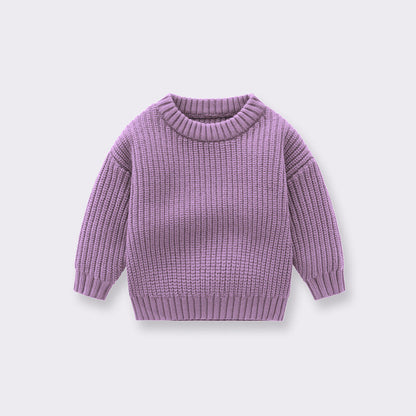 Baby Solid Color Handknit Design Quality Pullover Loose Sweater