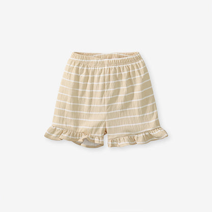 Summer Baby Kids Unicorn Cartoon Pattern T-shirt and Striped Bloomers Clothing Set for Girls